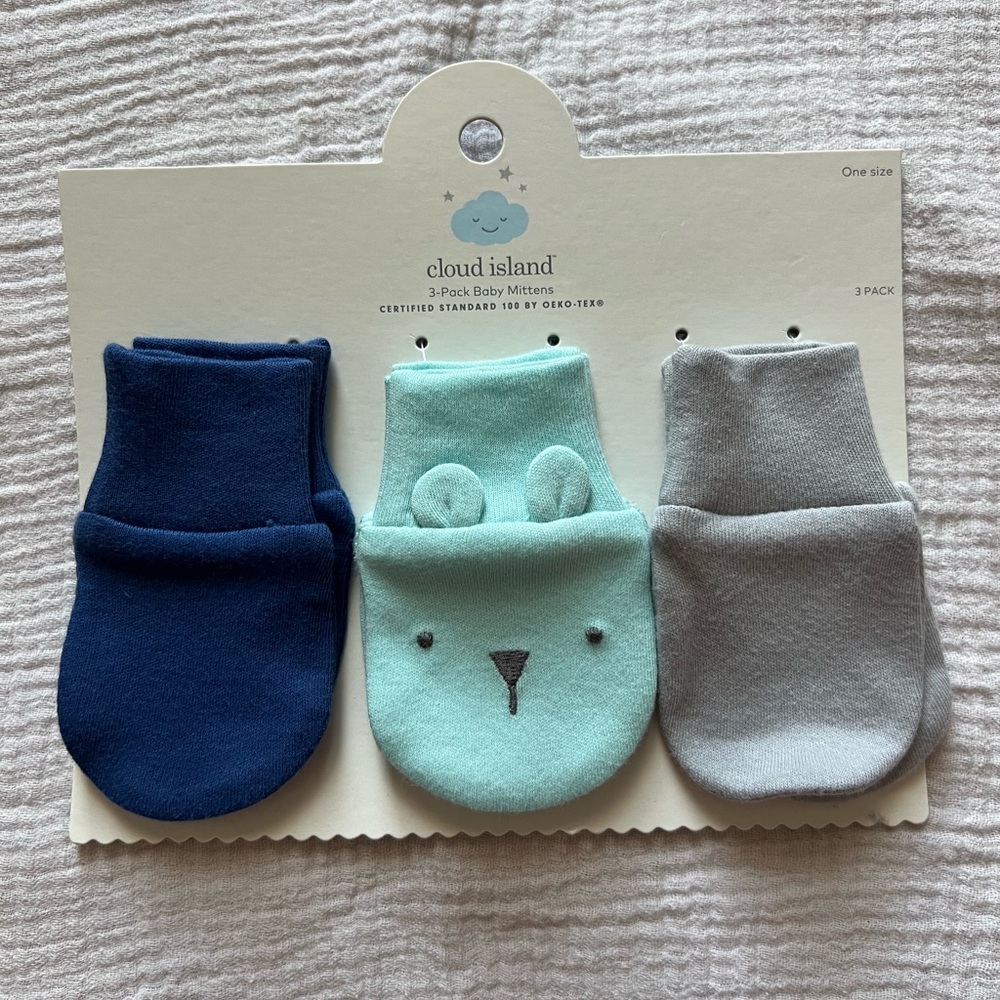 Cloud Island Baby Mittens